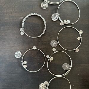 Alex and Ani Silver-Tone Charm Bangle Bracelet Set